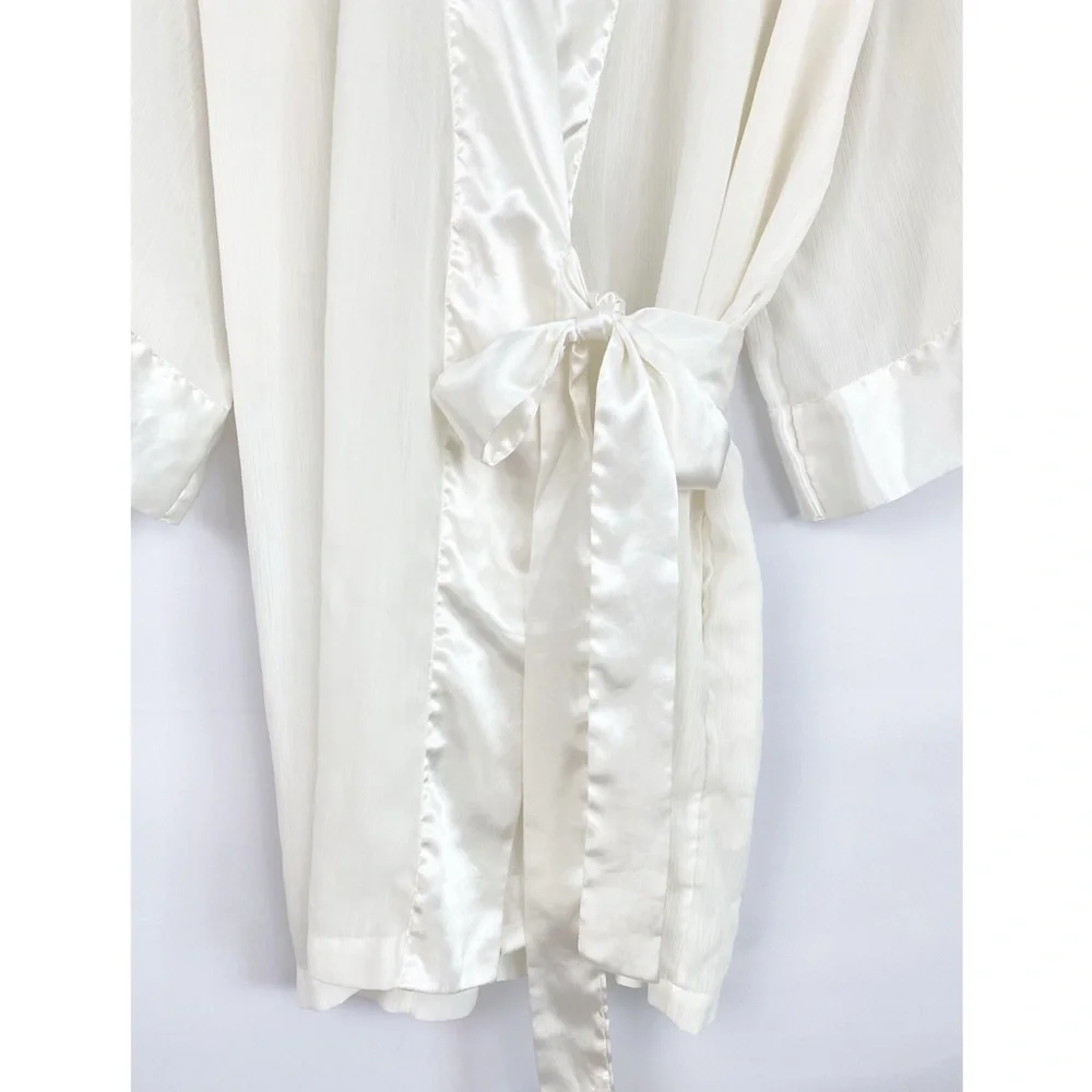 Vintage Victoria's Secret‎ Gold Label Sheer Wrap Robe, Ivory - One Size